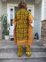 Modern African Print Ankara Aso-Oke/Kente Kimono 2p Pant Set - Image 5