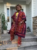 Modern African Print Ankara Aso-Oke/Kente Kimono 2p Pant Set - Image 13
