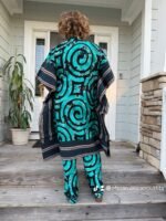 Modern African Print Ankara Aso-Oke/Kente Kimono 2p Pant Set - Image 11