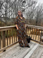 African Print Ankara Cropped Top 2p Pant Set - Image 2