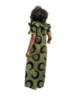 African Ankara Print Afro Hadassah Smoked Top Dress - Image 3