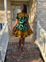 African Print Ankara Tri Colored Dress - Image 5