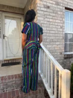 African Ankara Print Capris/Palazzo 2p Pant Set - Image 4