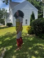 African Print Ankara Cropped Top 2p Pant Set - Image 7