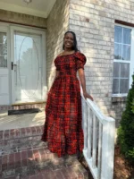 African Print Ankara Smoked Upper Long Dress - Image 5