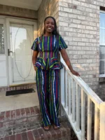 African Ankara Print Capris/Palazzo 2p Pant Set - Image 5