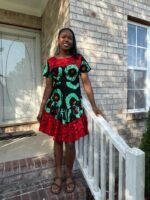 African Print Ankara Tri Colored Dress