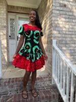 African Print Ankara Tri Colored Dress - Image 9