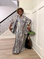 Luxury African Damask Brocade Bubu Maxi Dress - Image 6