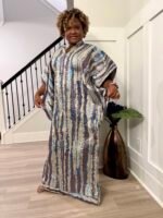 Luxury African Damask Brocade Bubu Maxi Dress