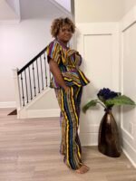 African Ankara Afro Kiara Stripped 2p Pant Set - Image 3