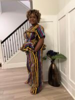 African Ankara Afro Kiara Stripped 2p Pant Set - Image 2