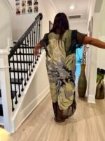 Luxury African Modern European Organza Brocade Bubu/Boubou Maxi Dress with Inner wear - Image 12