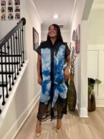 Luxury African Modern European Organza Brocade Bubu/Boubou Maxi Dress with Inner wear - Image 5