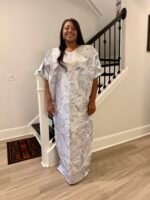 Embroidered Brocade Maxi Dress: African Bubu Boubou Gown - Image 14