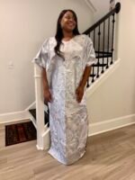 Embroidered Brocade Maxi Dress: African Bubu Boubou Gown - Image 15