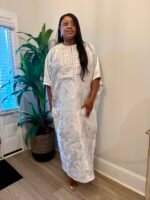 Embroidered Brocade Maxi Dress: African Bubu Boubou Gown - Image 10