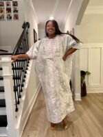 Embroidered Brocade Maxi Dress: African Bubu Boubou Gown - Image 6