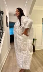 Embroidered Brocade Maxi Dress: African Bubu Boubou Gown - Image 13