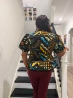 Uniquely Designed African Prints Ankara Stonned with Trimmings Afro Lesedi Fitted Tops/Blouse - Image 2