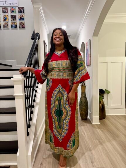 High Quality Java African Traditional Ethnic  Ankara Print  Kaftan Dress