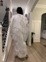 White Brocade African Maxi Dress: Modern Bubu Boubou Gown - Image 7